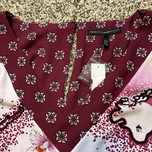 WHBM Island Print Floral Kimono Blouse (L) - Picture 6 of 12